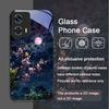Moon Cherry Blossom Pattern Scenery Tempered Glass Phone Case for Motorola Moto G85 G84 G75 Edge 50 Fusion 40 Neo 30 Pro Covers