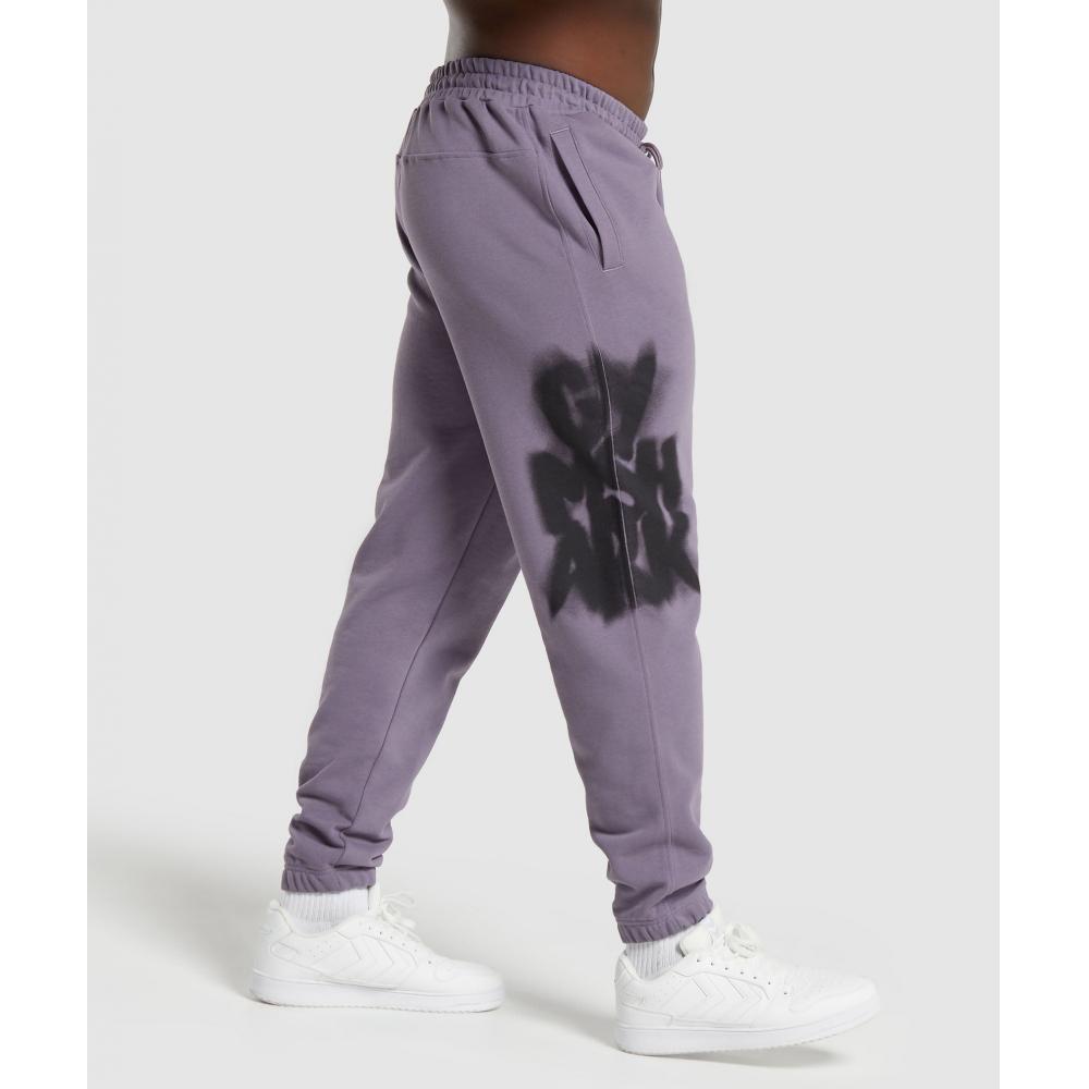 

GYMSHARK Lifting Department Граффити Джоггеры Туман Фиолетовый A6A4V PBVM