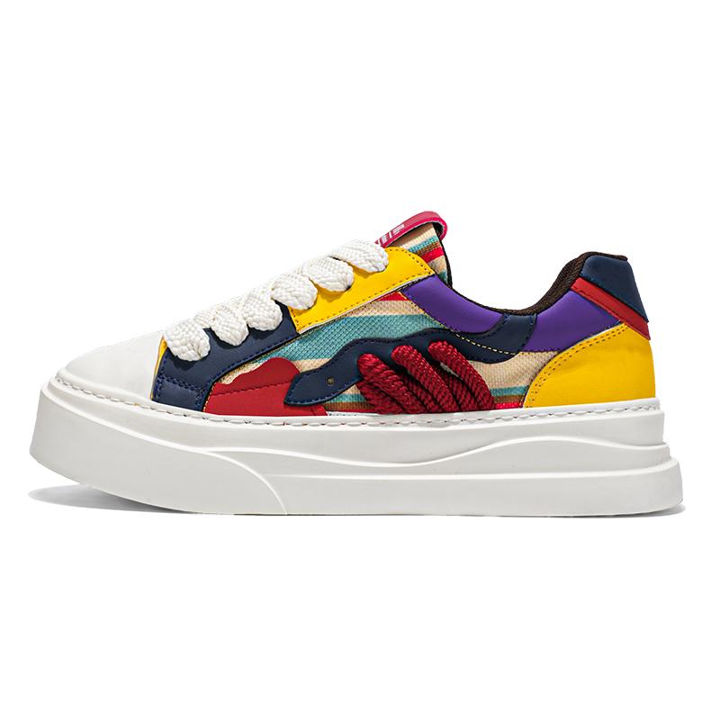 Spring Summer Rainbow Canvas Shoes Fashion Casual Men' Streetwear Sneakers Breathable Flat Vulcanized Sneakers Mens Trendy Shoes