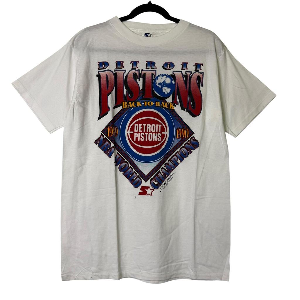 1990 Detroit Pistons Starter Championship T Shirt Sz L (B1618)