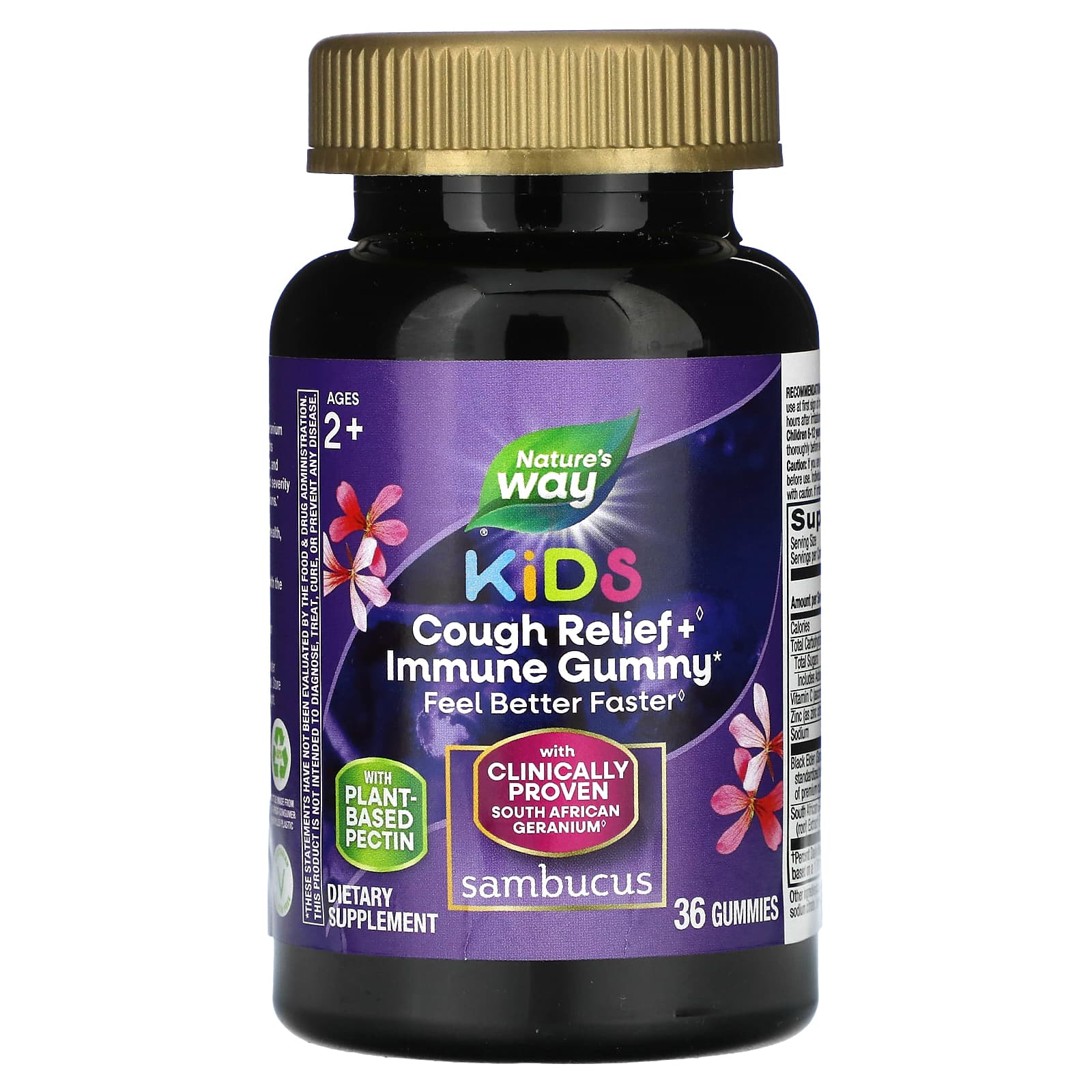 

Nature S Way, Cough Relief + Immune Boost Gummy for Children, Ages 2 and Up, 36 Gummies