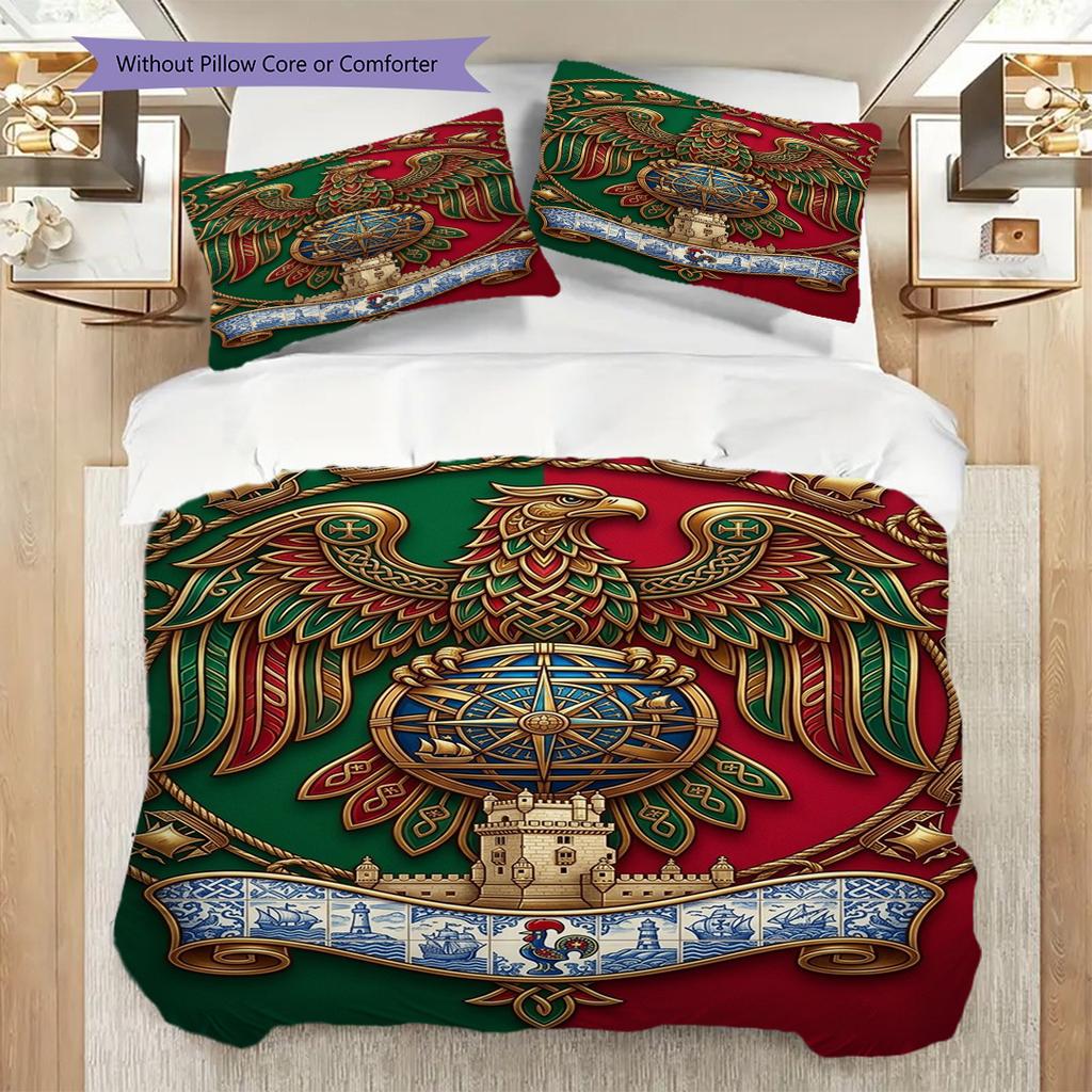 National Emblem Portugal Bedding (1 * Duvet Cover + 2 * Pillowcase, Without Core) Christmas Birthday Gift Duvet Cover and Pillowcase