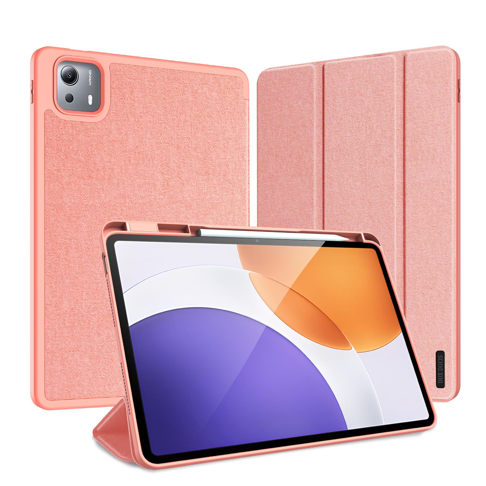 

For Xiaomi Pad 7S Pro 12.5 Case DUX DUCIS Domo Series Tri-fold Stand PU Leather Tablet Cover Pink
