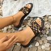 2025 Summer New Mesh Large Rivets Fashion Casual Hollow Slippers Women Large Size Flat Bottom Slippers Women