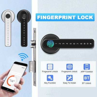 USB Bluetooth Fingerprint Electronic Door Lock Smart Password Handle Lock APP Unlock Keyless Entry Support for iOS/Android New