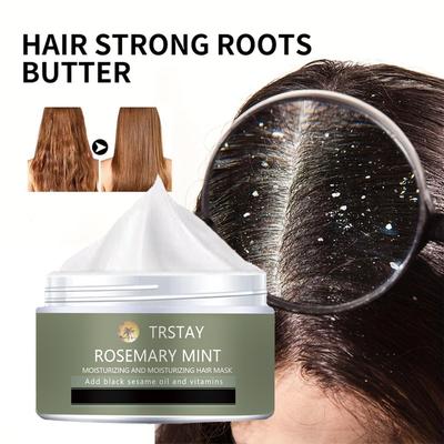 Rose Mint Dandruff Remover for Strong Hair Roots, Pure Cream Biotin Nourishes the Scalp, Hydrates and Moisturizes Hair Care Cream