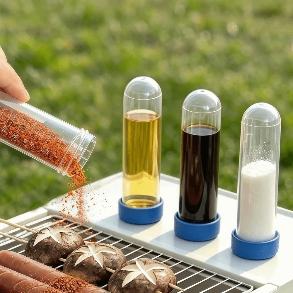 5 Stück Kunststoff Outdoor Gewürzgläser Luftdicht Ölflasche Kleine Gewürzbehälter Kaffeebohnen