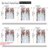 2pcs, Window Curtain 2D print Pink Floral Polyester Woven (without rod) Outdoor Decorations Use for Living Room, Bedroom, Office