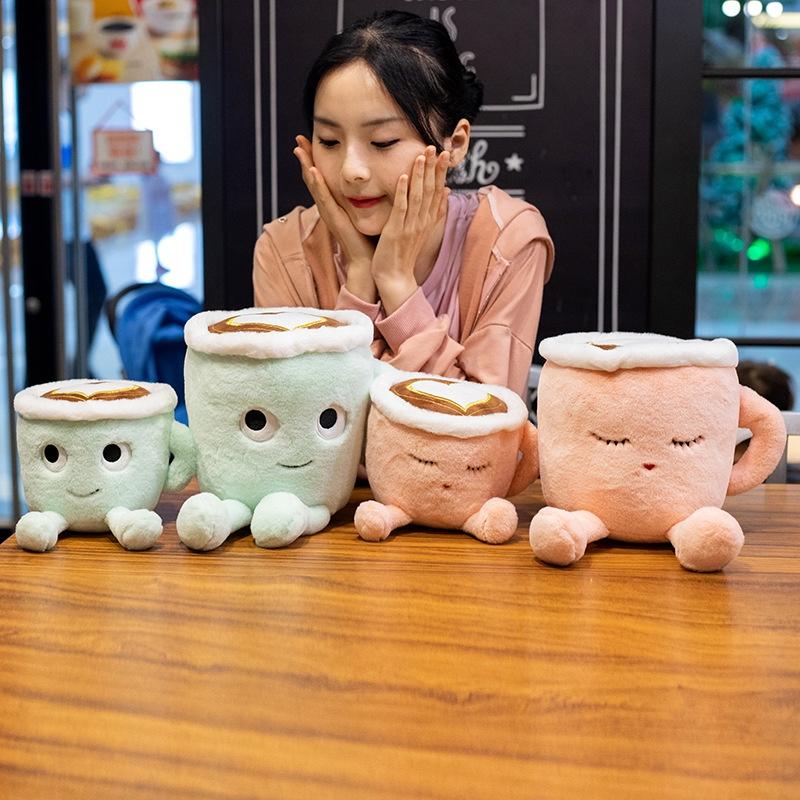 Cute And Comfy Matcha Latte Coffee Cup Plush Toy For Cozy Decor