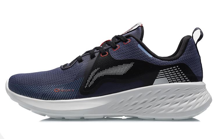 Li Ning SOFT ELEMENT Амортизация Нескользящие Износостойкие Низкие Спортивные Повседневные Кроссовки Мужские Черно-синие ARHR077-3 44