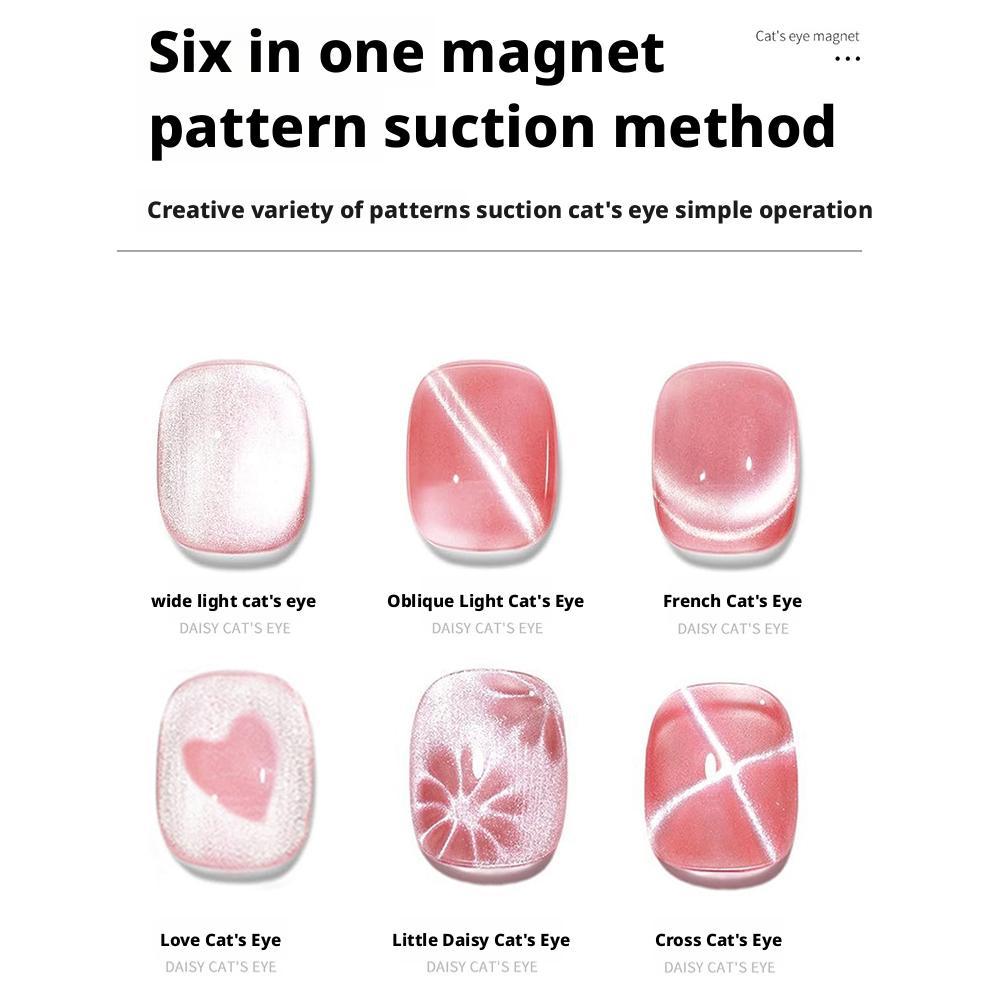 6-In-1 Powerful Magnetic Stick, Suitable for Cat Eye Gel Nail Polish, Magnetic Tool Pen, Used To Create Sparkling Effects in Nail Art and Design