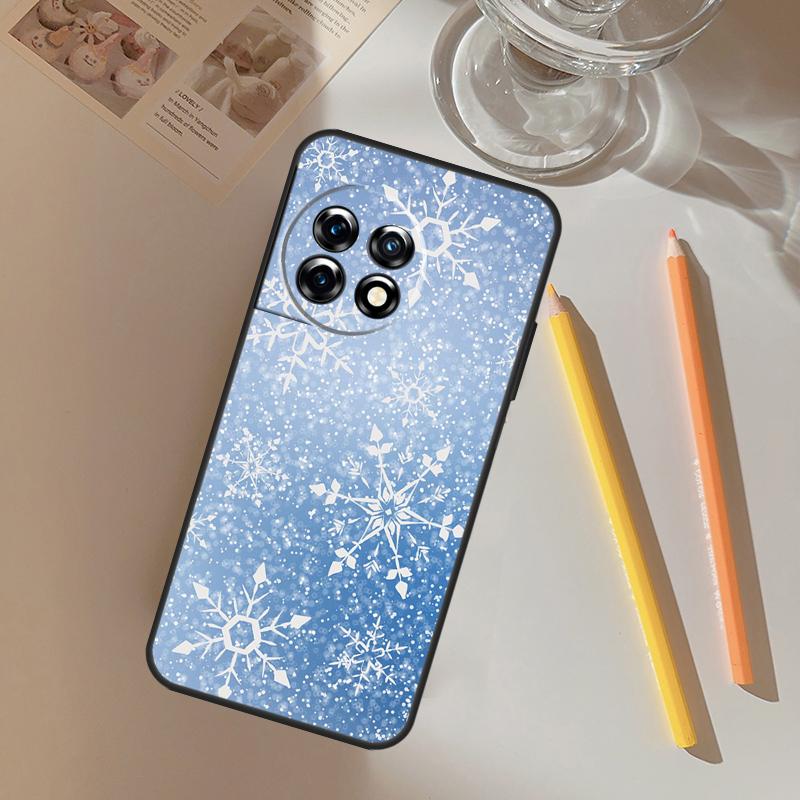 Snow Snowflake Winter Funda For OnePlus 12R 13 12 R 11 9 10 Pro 8T 9RT 10T OnePlus Nord 4 CE 2 3 Lite N20 N30 Case