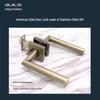 Cross 304 Stainless Steel American-Style Keyless Square Bathroom Door Lever Passage Lock