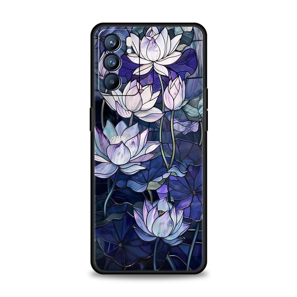 Phone Case For Oppo Reno13 Reno12 Reno11 F Reno10 Pro A54 A53 A95 A76 A74 A57 A98 A80 A79 5G A78 4G Cover Flower Marble Geometry