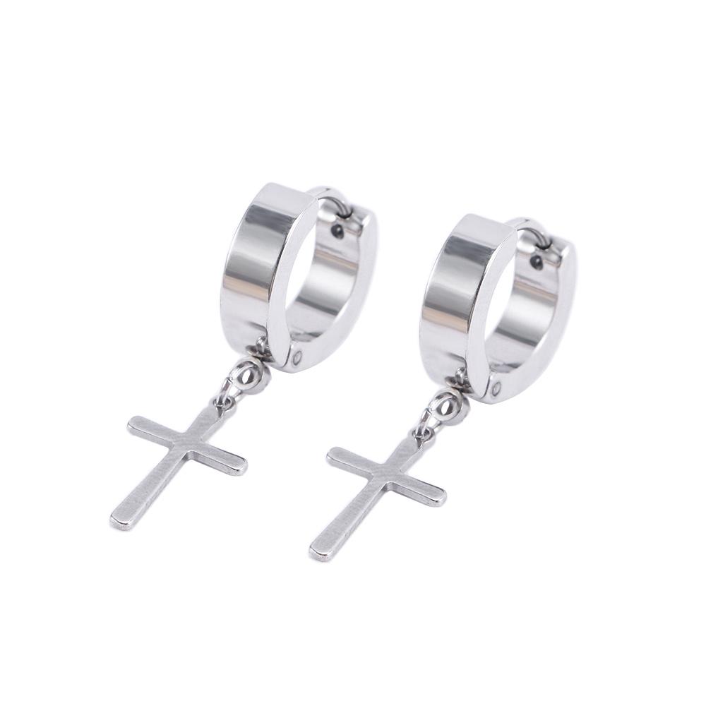 Unisex Round Circle Stainless Steel Titanium Hoop Earrings Jewelry set Drop Earring Stud Earring