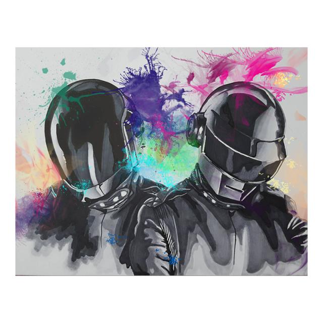 Daft Punk Music Singer Star Canvas Poster Alternative Abstract Art Painting Funny Wall Pictures Print for Cafes Bar Home Decor