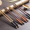 1 Pair Hefengmu Chopsticks Wound Beech Ponted Chopsticks, Anti-roll Red Sandalwood, Wooden Bamboo Chopsticks, Japanese Style