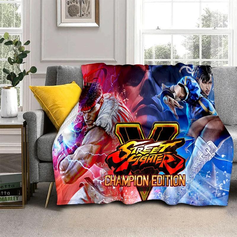 Street Fighter Retro Game SF Gamer Deken, Zachte Plaid voor Huis Slaapkamer Bed Bank Picknick Reizen Kantoor Dekentje Kinderen