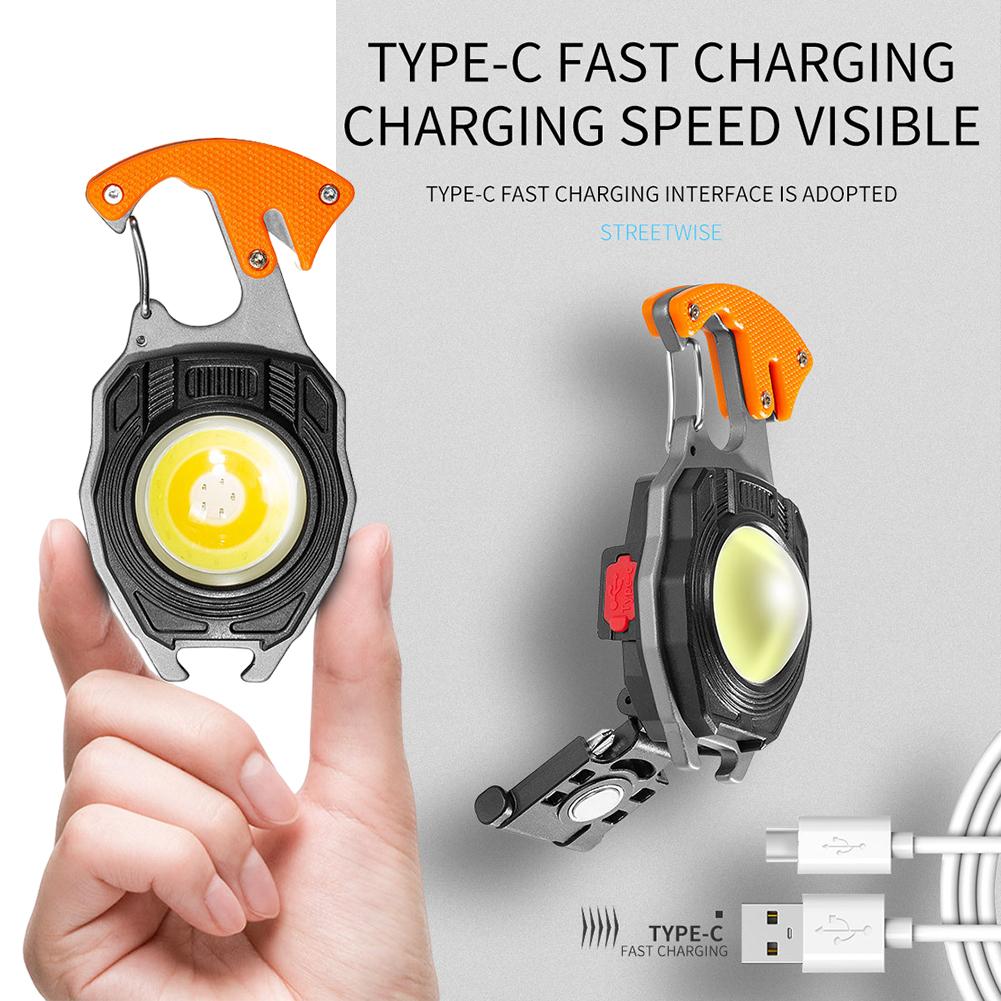 Cobs Keychain Light,Mini LED Flashlight Emergency Light With Bottle Opener,Multifunctional Work Light,Outdoor Emergency Light