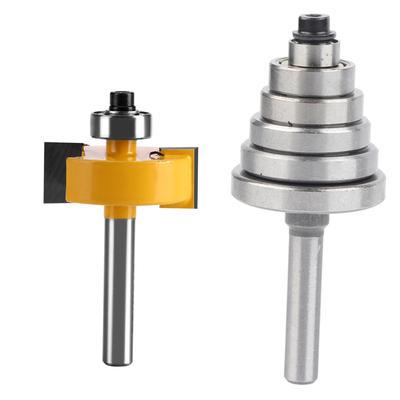 Fraise à défoncer à feuillure 1/2"H - Queue 1/4" avec jeu de 7 roulements pour bois massif, panneaux de particules, contreplaqué