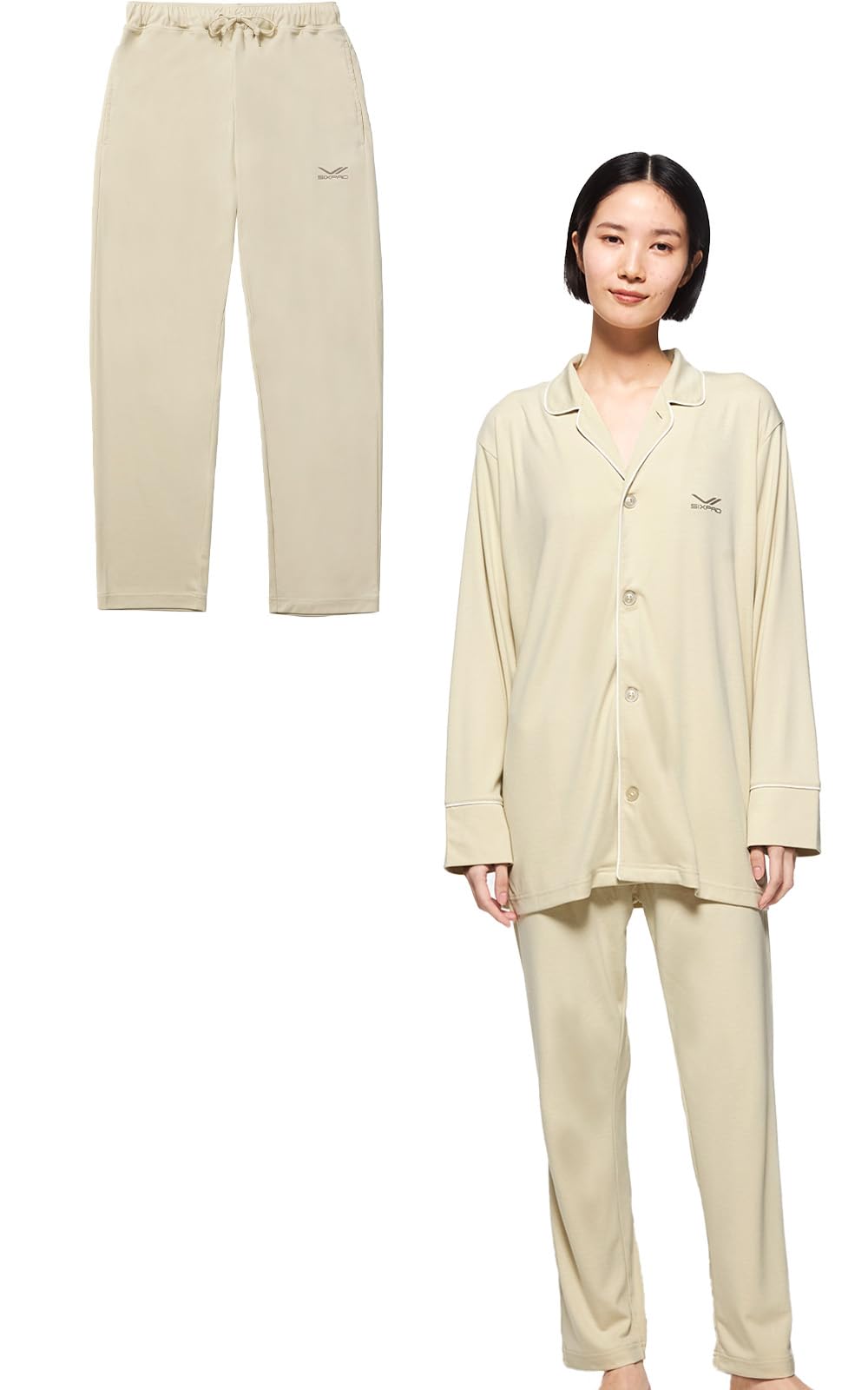 

Official Store Exclusive Sixpad Recovery Wear Sleep Long [SIXPAD] (Штаны (пижама), JP, Alphabet, LL, (бежевый))