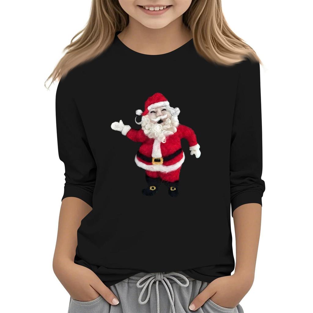 Children's 3/4 Sleeve Independence Day Printed Round Neck Casual T-shirt