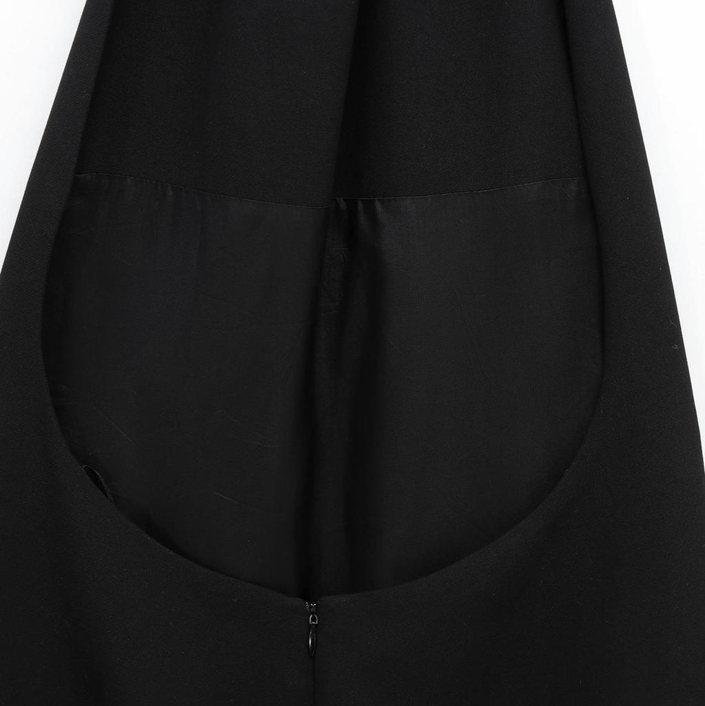 2025 European & American Style Women's Faux Fur Hem Dress - French Design, Spring/Autumn Fashion