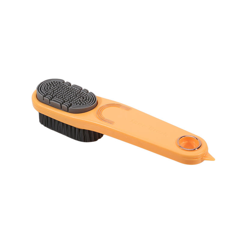 Long Handle Double-sided Shoe Brush Soft Bristle Silicone Head Multifunctional Household Clothes Shoe Cleaning Brush Tool