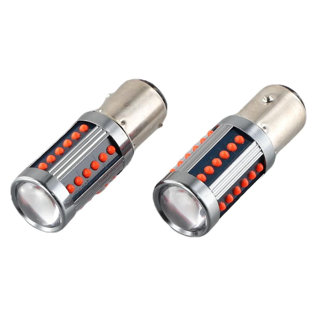2× 1157 LED Light Bulb Top Accessory Plug And Play Red Stop Tail Lamp 2pcs Set Brake Light COB Car DC/AC 12V-24V Super Bright