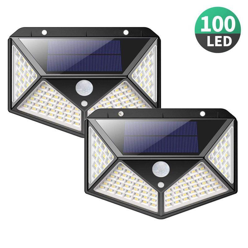 Langlebige und wasserdichte 100 LED Solarleuchten Gartenwandleuchte mit intelligentem Bewegungssensor