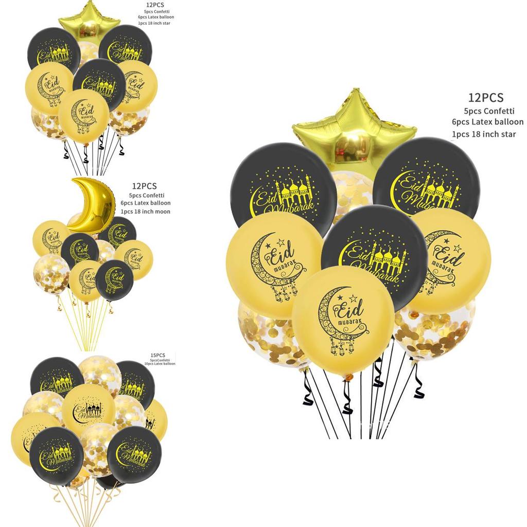 Charming Eid Ramadan Mubarak Balloon Set With Premium Quality Foil Materials