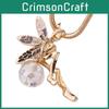 Angel Necklacecrystal Wing Encrusted Sweater Chain Drop Pendant Gift Jewelry