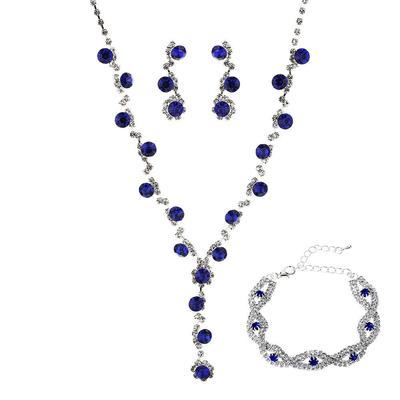 Ensemble de bijoux en diamants multicolores étincelants: Collier, Boucles d'oreilles et Bracelet pour Femme - Ensemble de Mariage Trois Pièces
