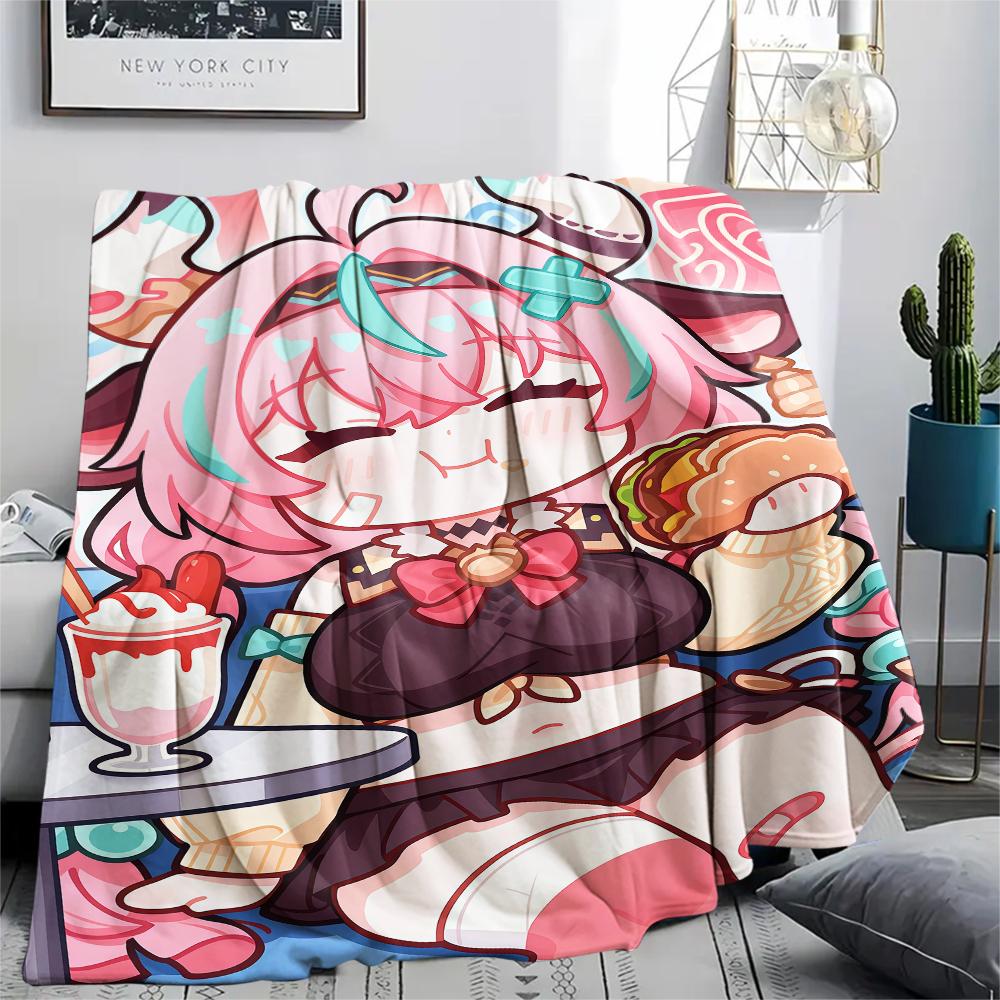 1Pc Cartoon Print Flannel Blanket, High Quality Comfortable for All Seasons, Home Decor, Warmth and Comfort, Perfect for Christmas Birthday Gift