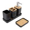 Bathroom Accessories Set Bath Ensemble Set with Toothbrush Holder Cup Lotion Bottles Soap Dish Tray