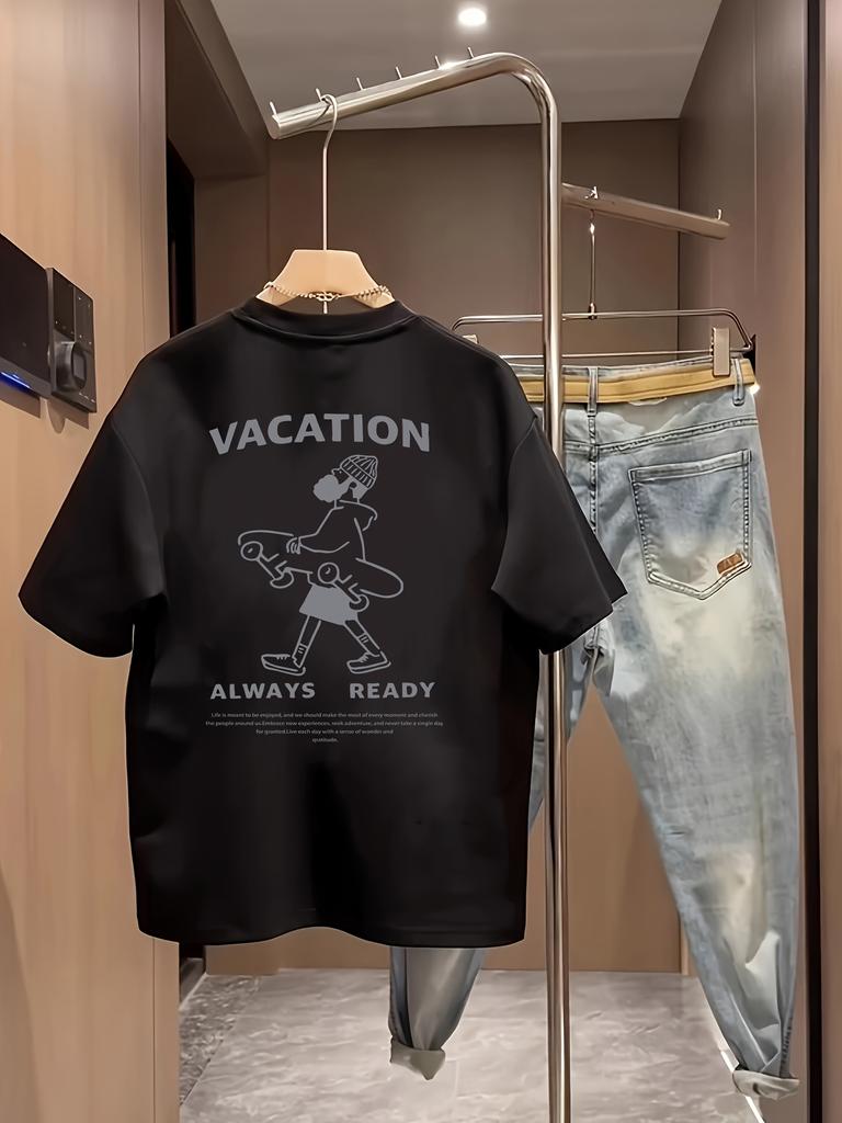 Mens heavyweight 100 cotton graphic tshirt lightweight and breathable comfortable casual wear trendy machine washable