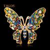 Butterfly Crystal Stone Colorful Metal Lapel Brooch Pin Fashion Jewelry Women Gift