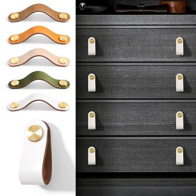 Door Pulls Eco-Friendly Cabinet Handle Drawer Pull Knobs Furniture Handle Leather Door Handles