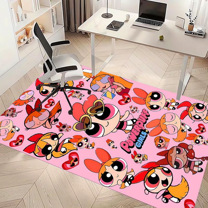 The Powerpuff Girls1 Printed Absorbent Washable Carpet, Non-Slip Bathroom Mats, Kitchen Rugs, Yoga Mat,Living Room Entrance, Camping Picnic Rugs