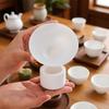 Premium White Porcelain Tea Infuser Set with Ceramic Strainer for Tea Brewing