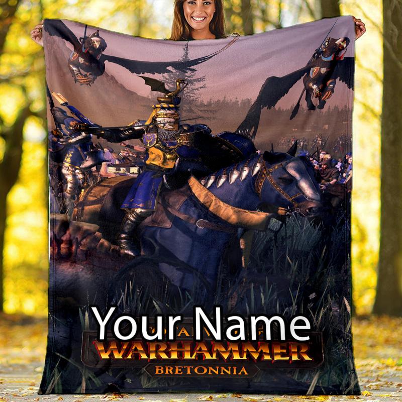 Custom Name Total War Warhammer Theme Printed Blanket - Perfect for Couch, Bed, Travel & Outdoor Use | Machine Washable, Cozy & Durable.