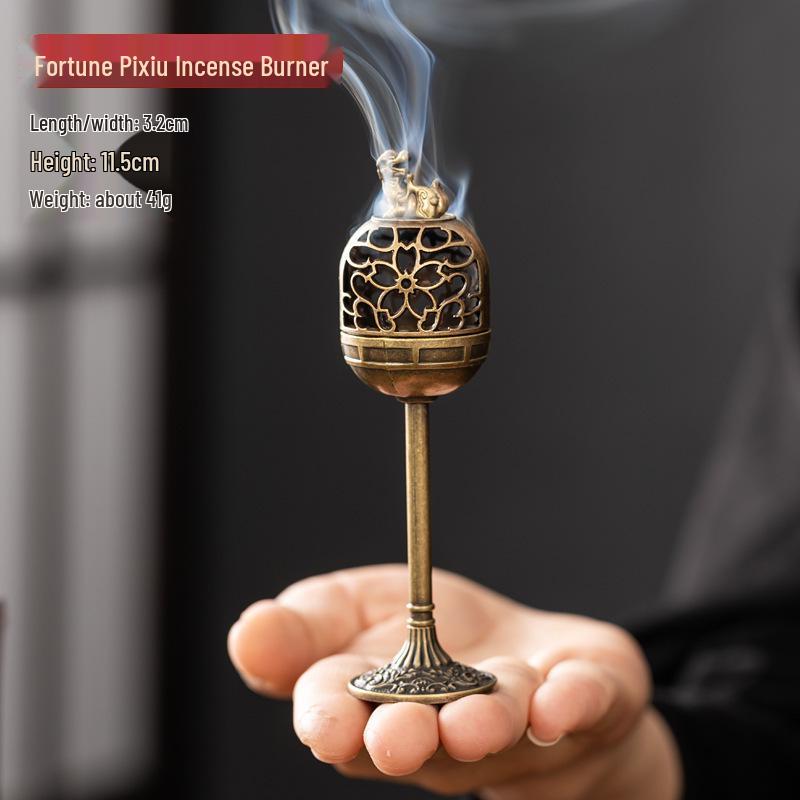 High-Legged Pixiu Elk Incense Burner with Cones and Clouds - Chinese Ornament for Home Use