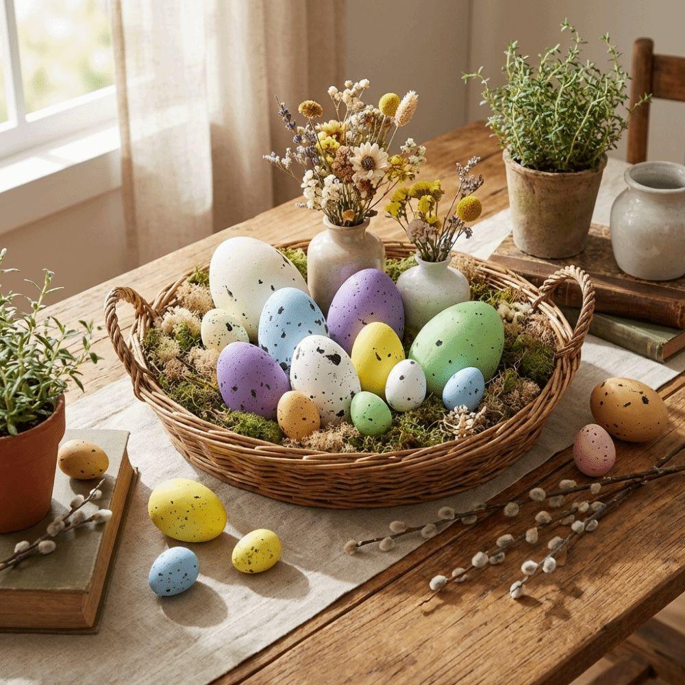 200Pcs Colorful Foam Easter Eggs DIY Painting Craft Easter Hanging Egg  Birthday Carnival