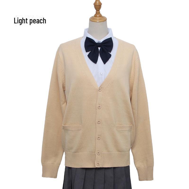 Japanese JK Knitted Cardigan - Autumn/Winter Solid Color Campus Style Loose Sweater Jacket JK Uniform