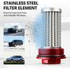 EVIL ENERGY Inline Fuel Filter 100 Micron With 6AN 8AN 10AN Adapter&Bracket Clamp 50MM Universal Red