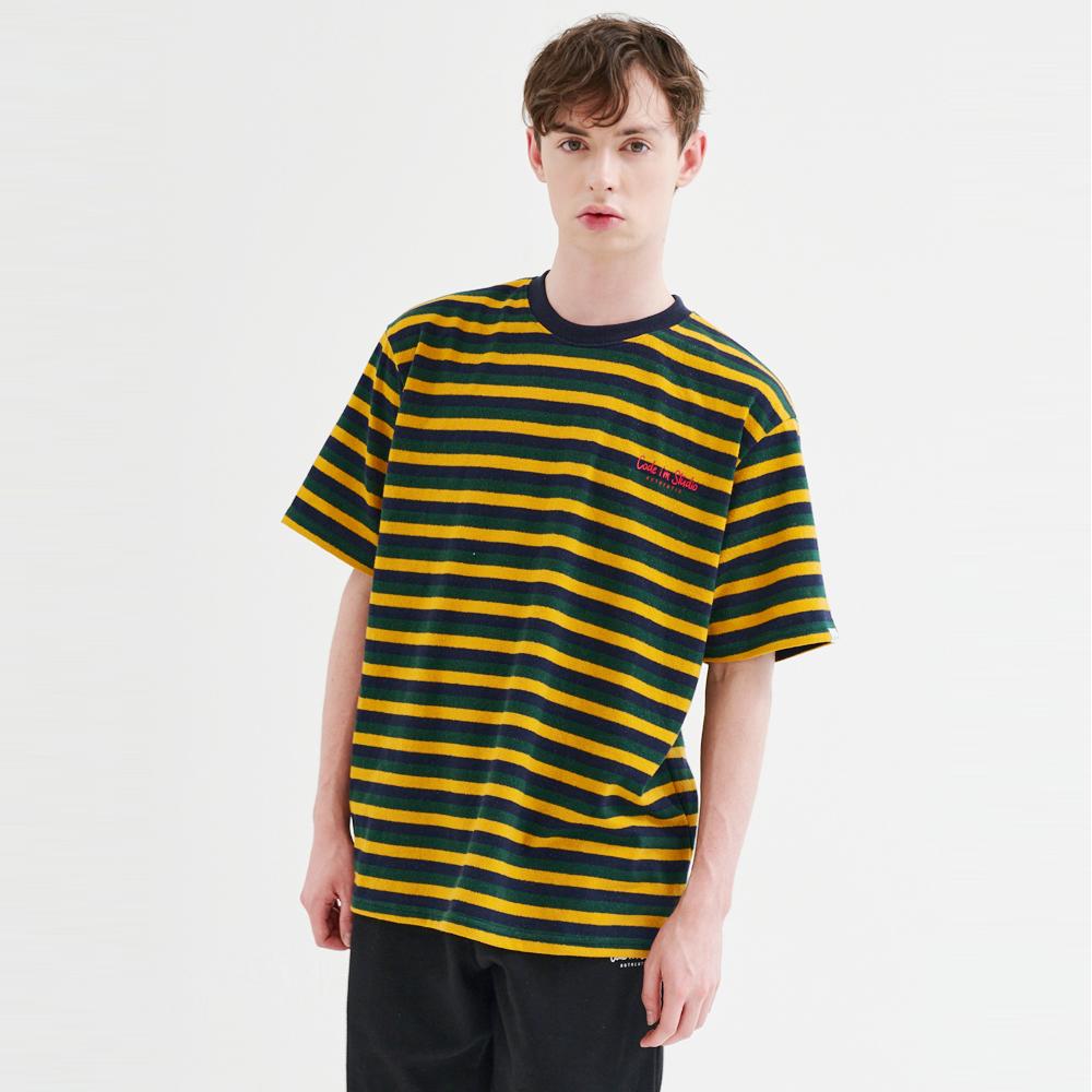 Code Iam Authentic Logo Print Mgn Striped Oversized Short Sleeve Tee Mgn Multi-Stripe/L