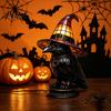 Decorative Bedside Lamp Stained Glass Witch Hat Lamp, Halloween Black Cat Ghost Raven Night Atmosphere Light for Movies Light, Gothic Retro