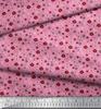 Soimoi Purple Japan Crepe Satin Fabric Flower Artistic Decor Fabric Printed Metre 42 Inch