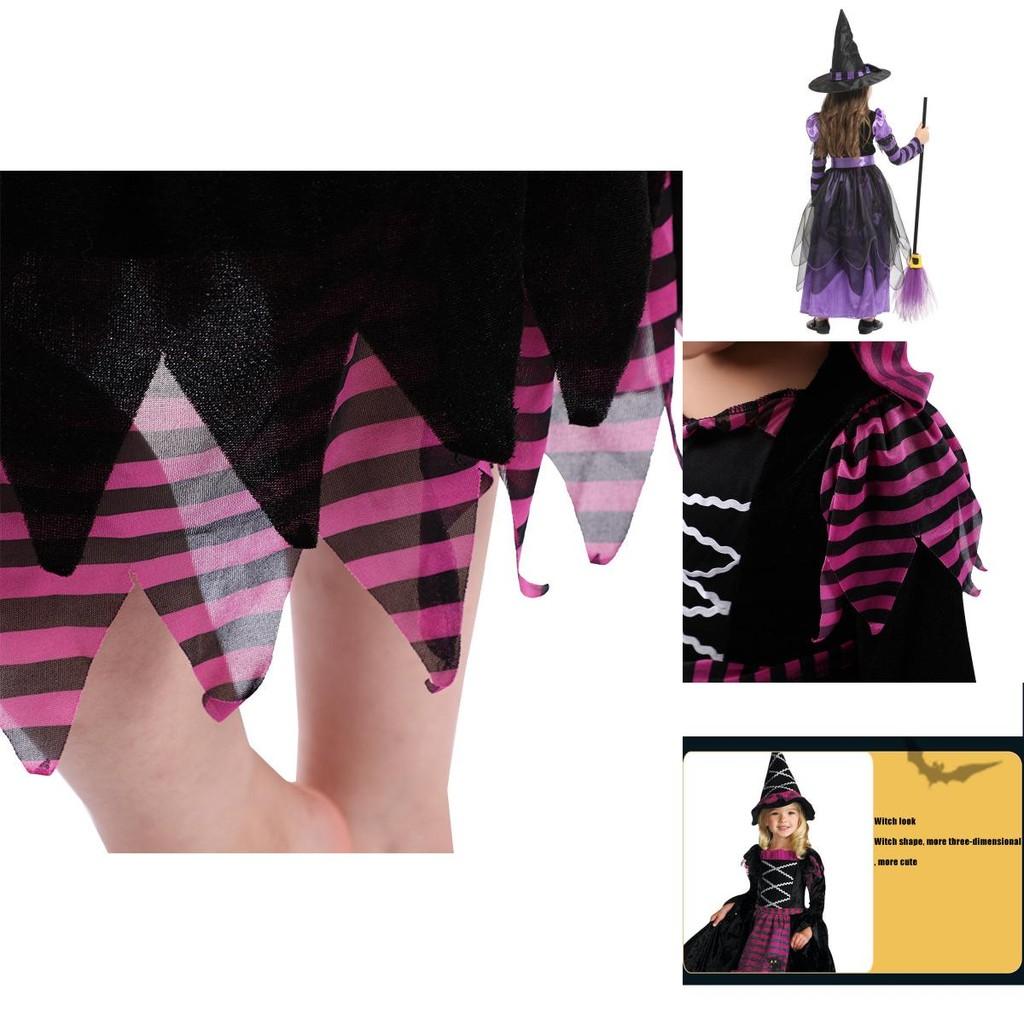 Exquisite Children's Halloween Witch Costume With Silky Fabric And Intricate Details