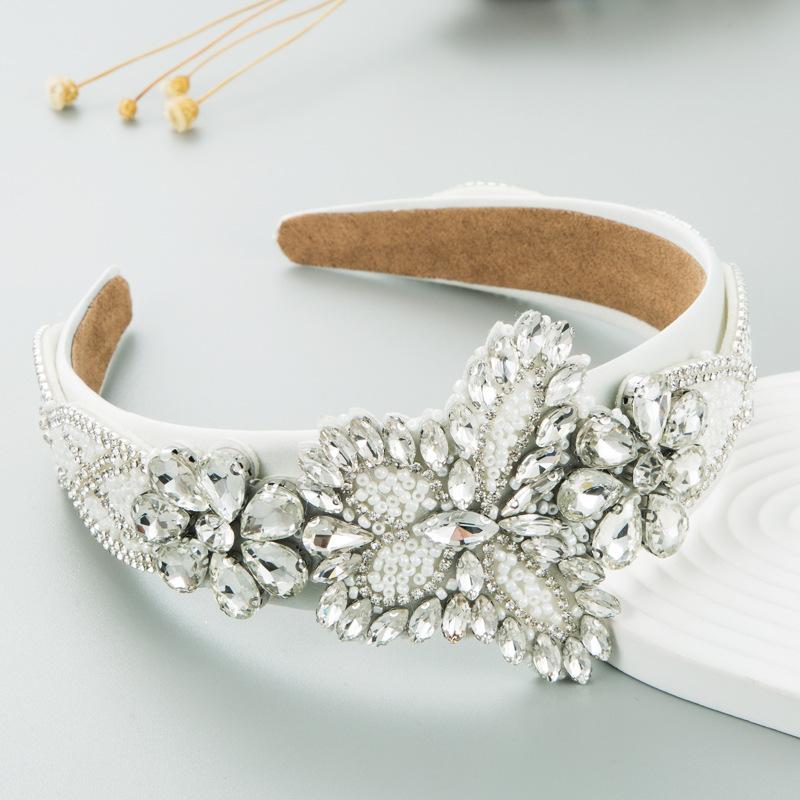 Barocke Haarbänder für Damen Luxuriöses Mehrfarbiges Kristallperlen-Haarband Vintage Party Abschlussball Statement Kopfschmuck Zubehör